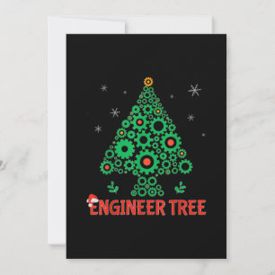 Kerstmis Ingenieur Boom Werktuigbouwkunde Kaart