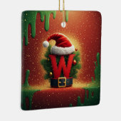 Kerstmis Initiaal W Voor Kerstcadeaus Keramisch Ornament (Rechts)