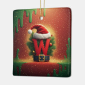 Kerstmis Initiaal W Voor Kerstcadeaus Keramisch Ornament (Links)