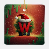Kerstmis Initiaal W Voor Kerstcadeaus Keramisch Ornament (Achterkant)