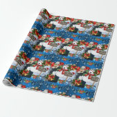 Kerstmis Inpakpapier Elf Sneeuwman (Uitgerold)
