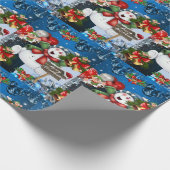 Kerstmis Inpakpapier Elf Sneeuwman (Hoek)