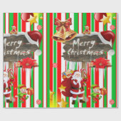 Kerstmis Inpakpapier Elf Sneeuwman (Vlak)