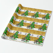 Kerstmis Inpakpapier Elf Sneeuwman (Uitgerold)