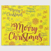 Kerstmis Inpakpapier Geel (Vlak)