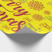 Kerstmis Inpakpapier Geel (Hoek)