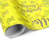 Kerstmis Inpakpapier Geel (Rol Hoek)