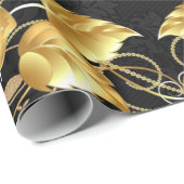 Kerstmis Inpakpapier Gouden Engel (Rol Hoek)