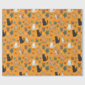 Kerstmis Inpakpapier met Feestelijke Katten (Vlak)