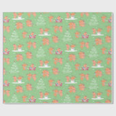Kerstmis Inpakpapier met Mooie Rendieren (Vlak)