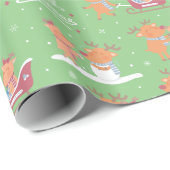 Kerstmis Inpakpapier met Mooie Rendieren (Rol Hoek)