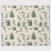 Kerstmis Inpakpapier Retro Design (Vlak)
