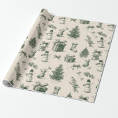 Kerstmis Inpakpapier Retro Design (Uitgerold)
