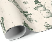 Kerstmis Inpakpapier Retro Design (Rol Hoek)