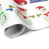 Kerstmis Inpakpapier Sneeuwman Elf (Rol Hoek)