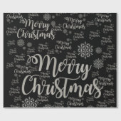 Kerstmis Inpakpapier Zwart (Vlak)
