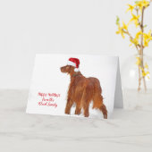 Kerstmis: Irish Setter in sneeuwvlokken Kaart (Gele Bloem)