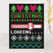 Kerstmis is aan het laden Funny Ugly Kersttrui Kaart (Gele Bloem)