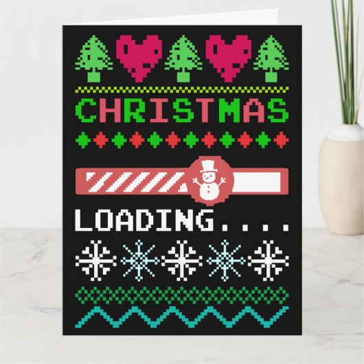 Kerstmis is aan het laden Funny Ugly Kersttrui Kaart (Voorkant)