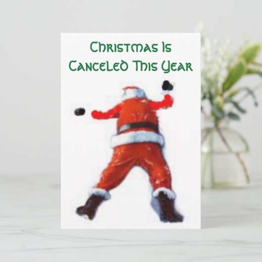 Kerstmis is afgelast Kaart (Staand voorkant)