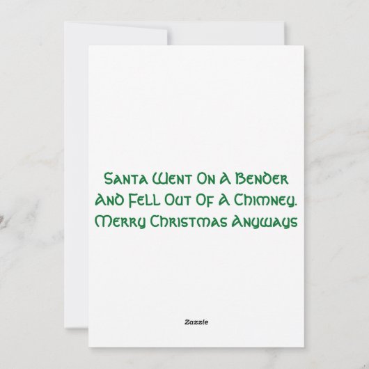 Kerstmis is afgelast Kaart (Achterkant)