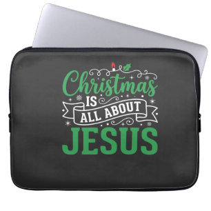 Kerstmis is alles over Jezus typografie Laptop Sleeve
