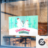 Kerstmis is beter bij Snowmen Window Cling Raamsticker (Cafe Raam)