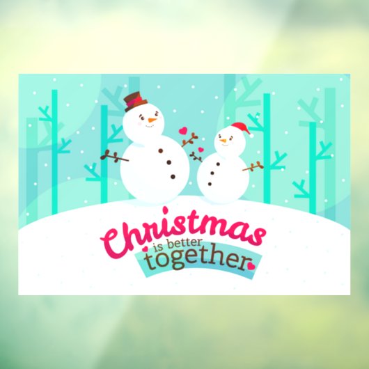Kerstmis is beter bij Snowmen Window Cling Raamsticker (Vel 3)