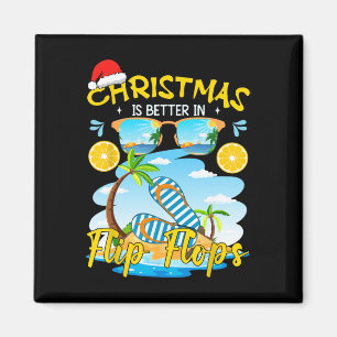 Kerstmis is beter in teenslippers strand zomer ker magneet