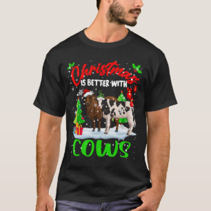 Kerstmis is beter met de Koe Santa Elf Koe Farmer T-shirt
