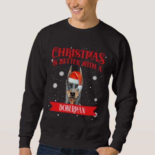 Kerstmis is beter met een Doberman 265 Trui (Voorkant)