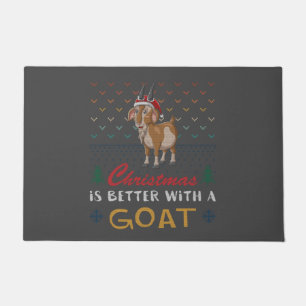 Kerstmis is beter met een geit met een lomp kerstm deurmat