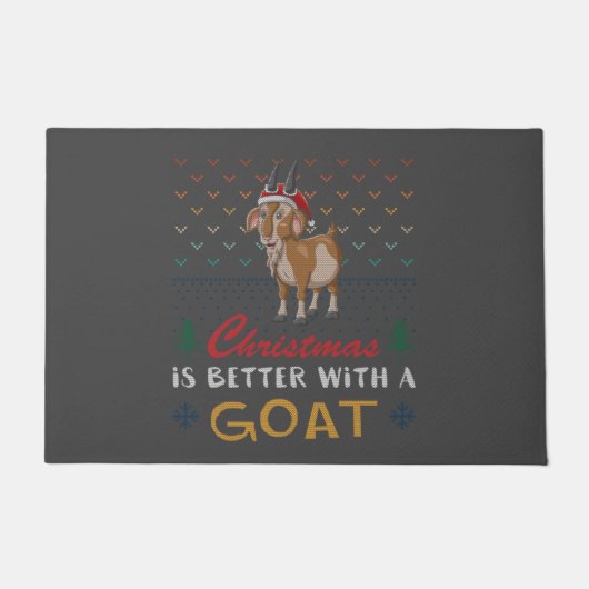 Kerstmis is beter met een geit met een lomp kerstm deurmat (Voorkant)