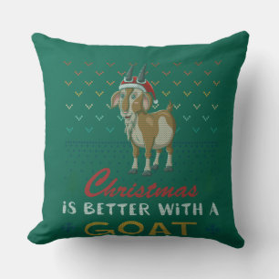 Kerstmis is beter met een geit met een lomp kerstm kussen
