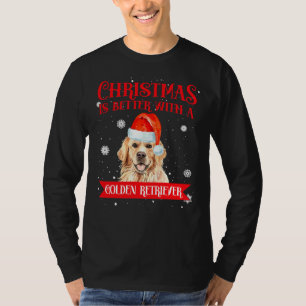 Kerstmis is beter met een gouden herwinnershond t-shirt