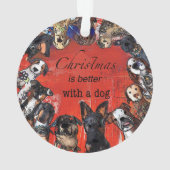 Kerstmis is beter met een hond ornament (achterkant)