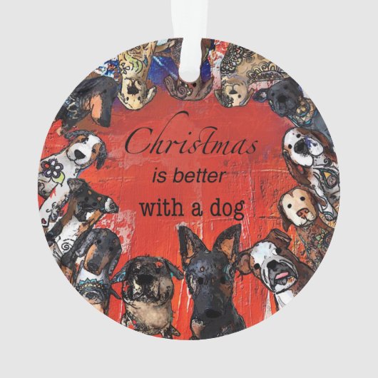 Kerstmis is beter met een hond ornament (achterkant)