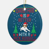 Kerstmis is beter met een Jack Russell Terrier UG Keramisch Ornament (Links)