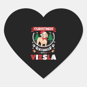 Kerstmis is beter met een kerstboom uit de Vizsla Hart Sticker
