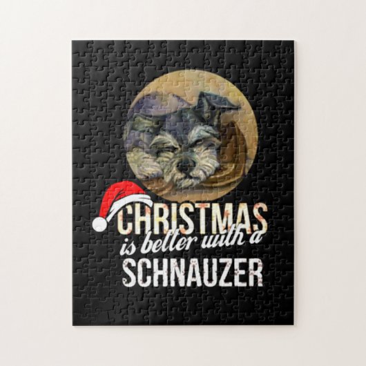 Kerstmis is beter met een Schnauzer Legpuzzel (Verticaal)