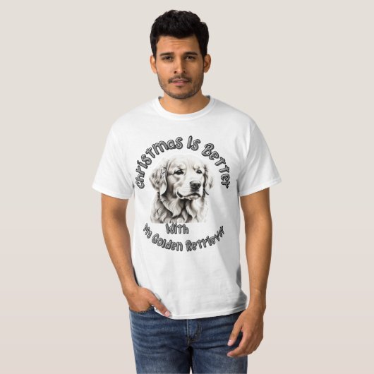 Kerstmis is beter met Golden Retrievers T-shirt (Voorkant volledig)