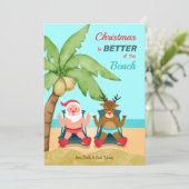 Kerstmis is beter op de Beach Holiday Card Feestdagenkaart (Staand voorkant)