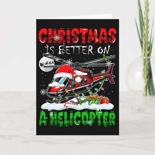 Kerstmis is beter op een helikopter Sinterklaas be Kaart (Voorkant)