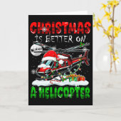 Kerstmis is beter op een helikopter Sinterklaas be Kaart (Gele Bloem)