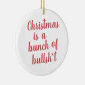 Kerstmis is Bull - typografische kaart Keramisch Ornament (Rechts)