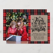 Kerstmis is de Gelegenheid Buffalo Plaid Feestdagenkaart (Voorkant / Achterkant)