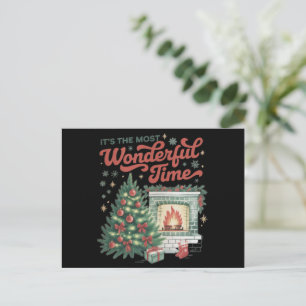 Kerstmis is de meest wonderbaarlijke tijd oud feestdagenkaart