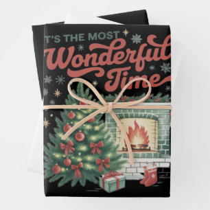 Kerstmis is de meest wonderbaarlijke tijd oud  inpakpapier vel