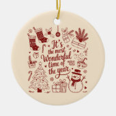Kerstmis is de mooiste tijd van het jaar keramisch ornament (Voorkant)