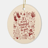 Kerstmis is de mooiste tijd van het jaar keramisch ornament (Links)